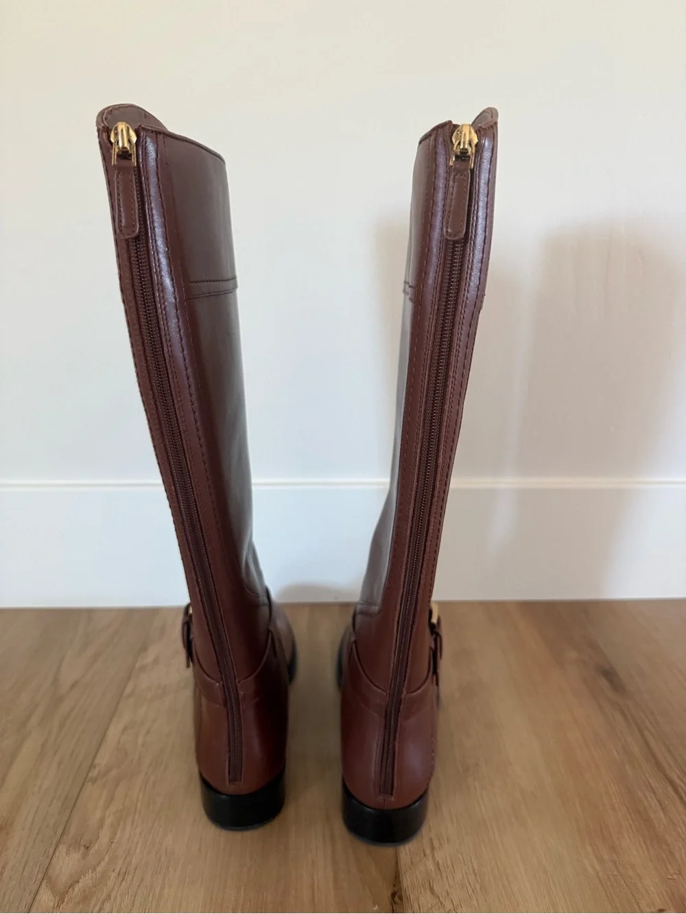 Tory Burch Brown Leather Riding Boots Adeline